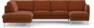 Madison Lux - 2-sits soffa med divan vänster och schäslong höger - Röd