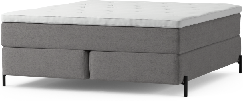 Delux Dream - Kontinentalsäng, dubbelsäng med bäddmadrass och sängben - Grå