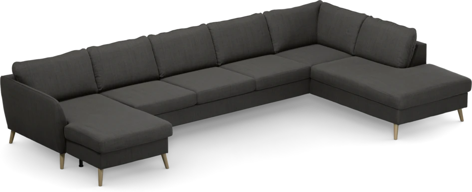 County - 4-sits soffa med schäslong vänster och divan höger - Grå