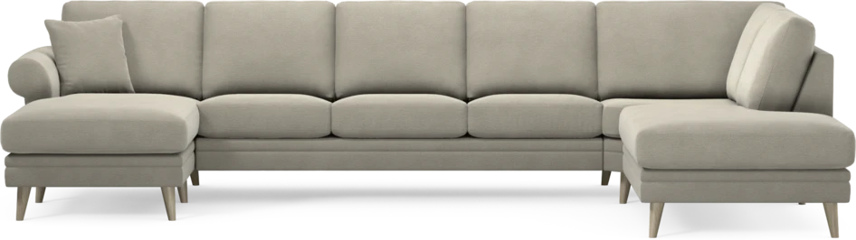 Eden - 3-sits soffa med schäslong vänster och divan höger - Brun