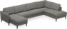 Bridge - 3-sits soffa med schäslong vänster och divan höger - Grå