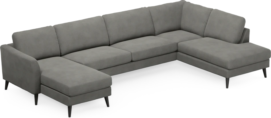 Bridge - 3-sits soffa med schäslong vänster och divan höger - Grå