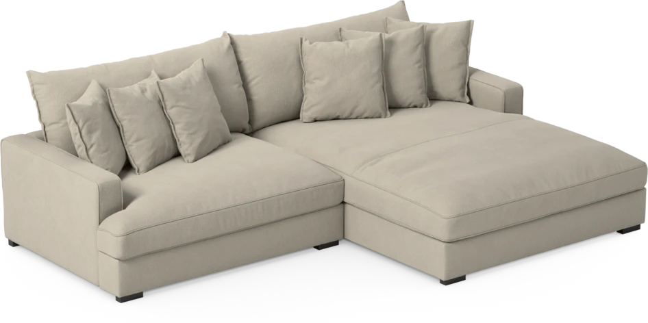 Rossi - 2-sits soffa med schäslong XL höger - Grå