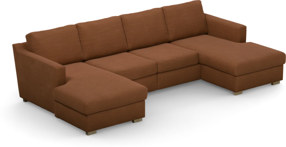 Friday - 2-sits soffa med två schäslonger - Orange