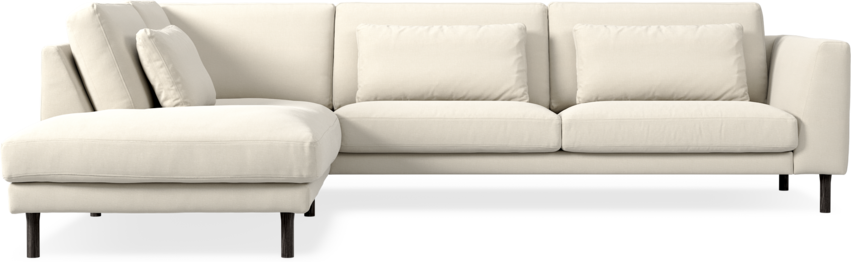 Willow - 3-sits soffa med divan vänster, fast klädsel - Beige