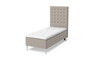 Dream Delux - Ramsäng, enkelsäng med bäddmadrass Sleep Delux vit - Beige
