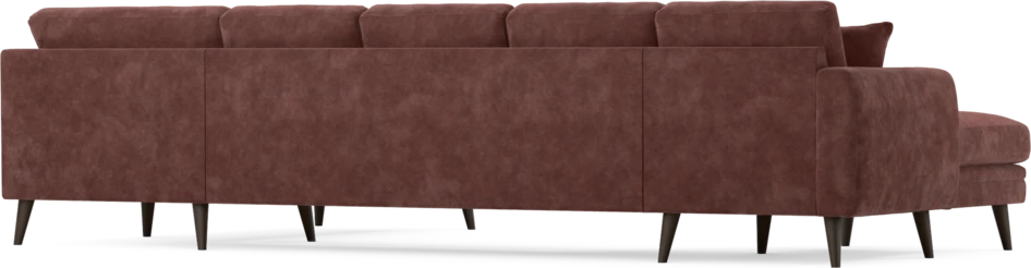 Eden - 3-sits soffa med schäslong vänster och divan höger - Röd
