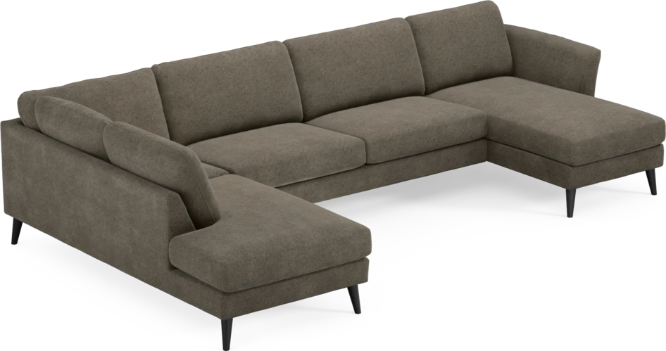 Bridge - 3-sits soffa med divan vänster och schäslong höger - Brun