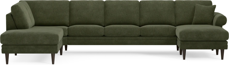 Eden - 3-sits soffa med divan vänster och schäslong höger - Grön