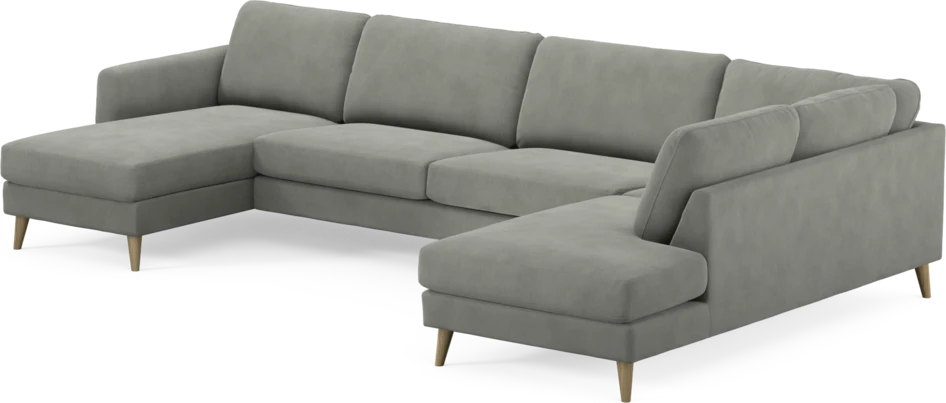 Bridge - 3-sits soffa med schäslong vänster och divan höger - Grå