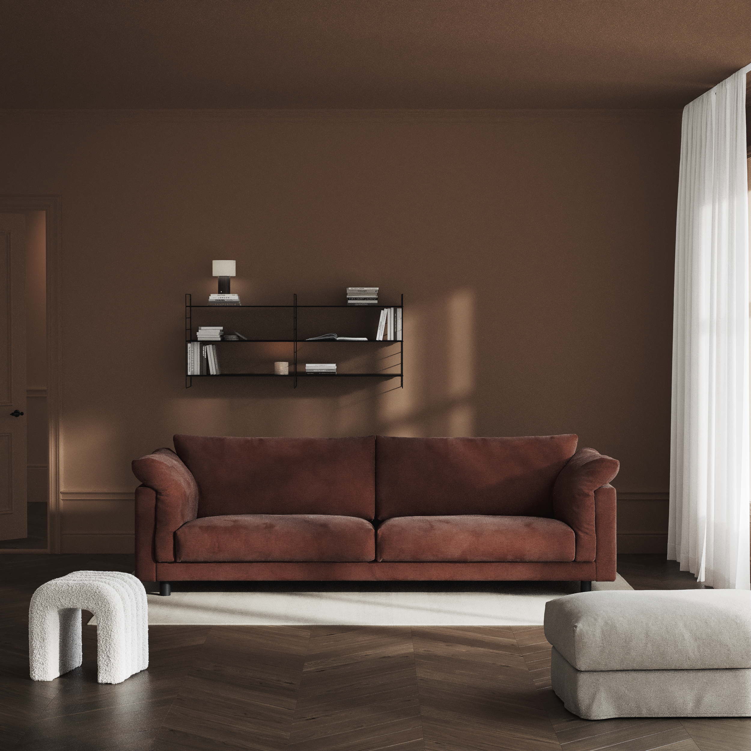 Cherrie - 4-sits soffa, fast klädsel - inspiration