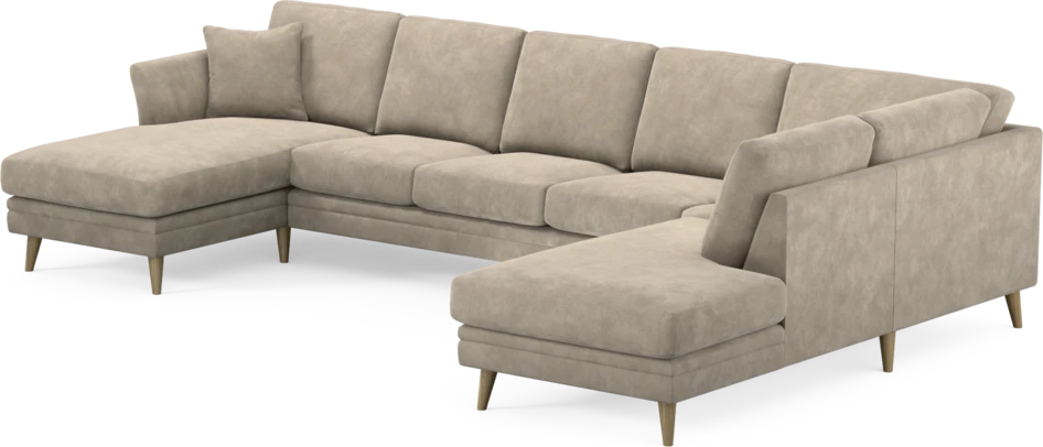Eden - 3-sits soffa med schäslong vänster och divan höger - Beige