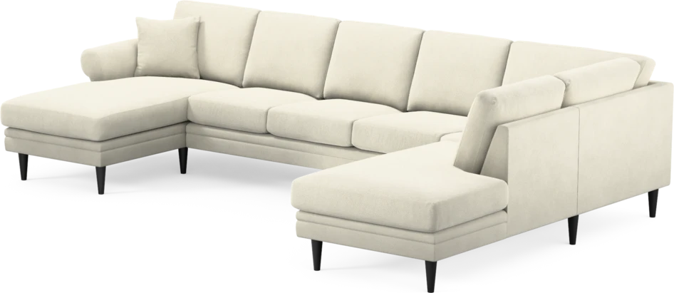 Eden - 3-sits soffa med schäslong vänster och divan höger - Vit
