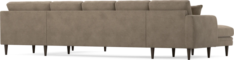 Eden - 3-sits soffa med schäslong vänster och divan höger - Brun