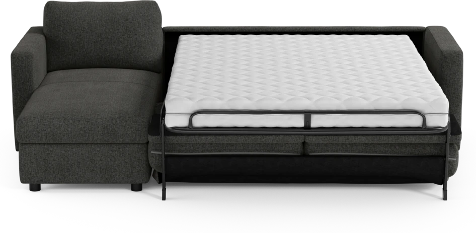 Lindö - Bäddsoffa 2,5-sits med schäslong, vändbar - Svart