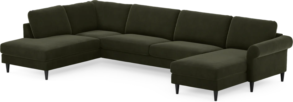 Bridge - 3-sits soffa med divan vänster och schäslong höger - Grön