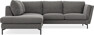 Madison - 2-sits soffa med divan vänster - Brun