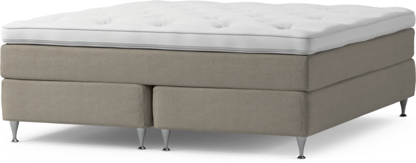 Delux Sense - Kontinentalsäng, dubbelsäng med bäddmadrass och sängben - Beige