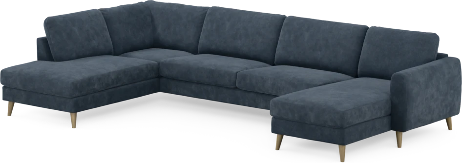 Bridge - 3-sits soffa med divan vänster och schäslong höger - Blå