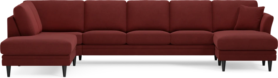 Eden - 3-sits soffa med divan vänster och schäslong höger - Röd