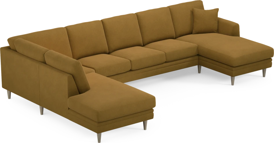 Eden - 3-sits soffa med divan vänster och schäslong höger - Gul