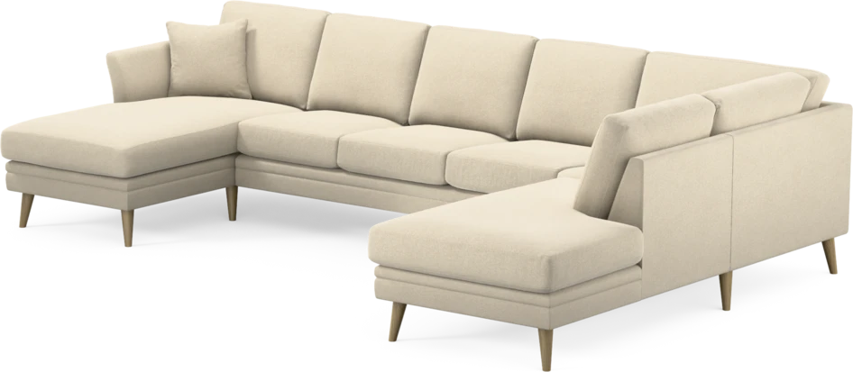 Eden - 3-sits soffa med schäslong vänster och divan höger - Beige