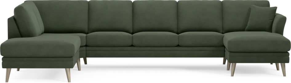 Eden - 3-sits soffa med divan vänster och schäslong höger - Grön