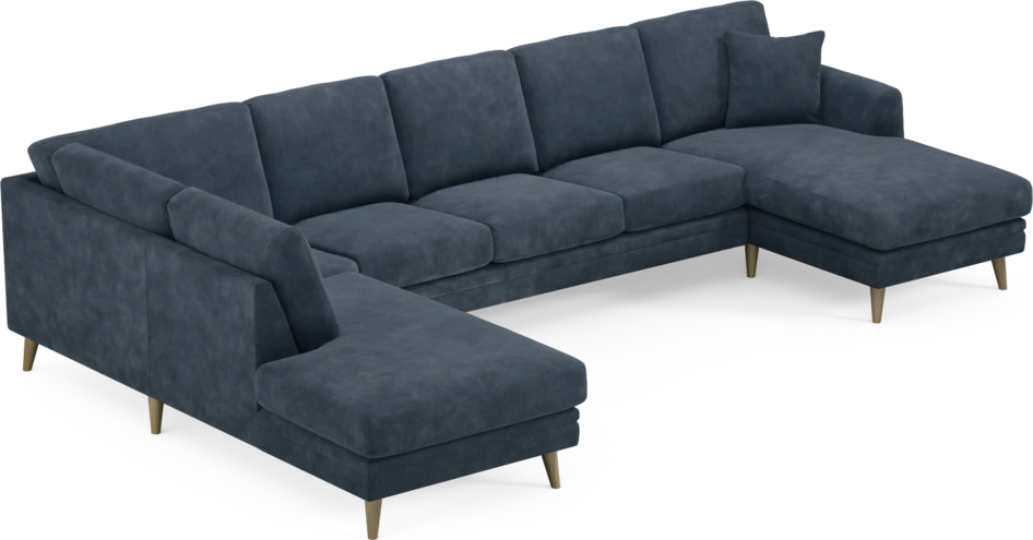 Eden - 3-sits soffa med divan vänster och schäslong höger - Blå