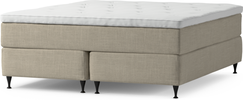 Delux Dream - Kontinentalsäng, dubbelsäng med bäddmadrass och sängben - Beige