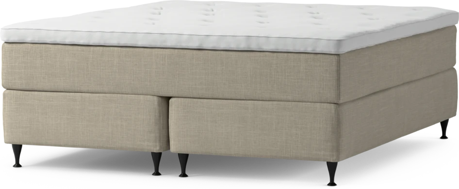 Delux Exclusive - Kontinentalsäng, dubbelsäng med bäddmadrass och sängben - Beige