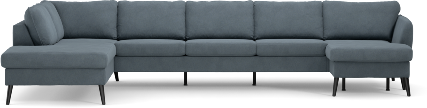 County - 4-sits soffa med divan vänster och schäslong höger - Blå