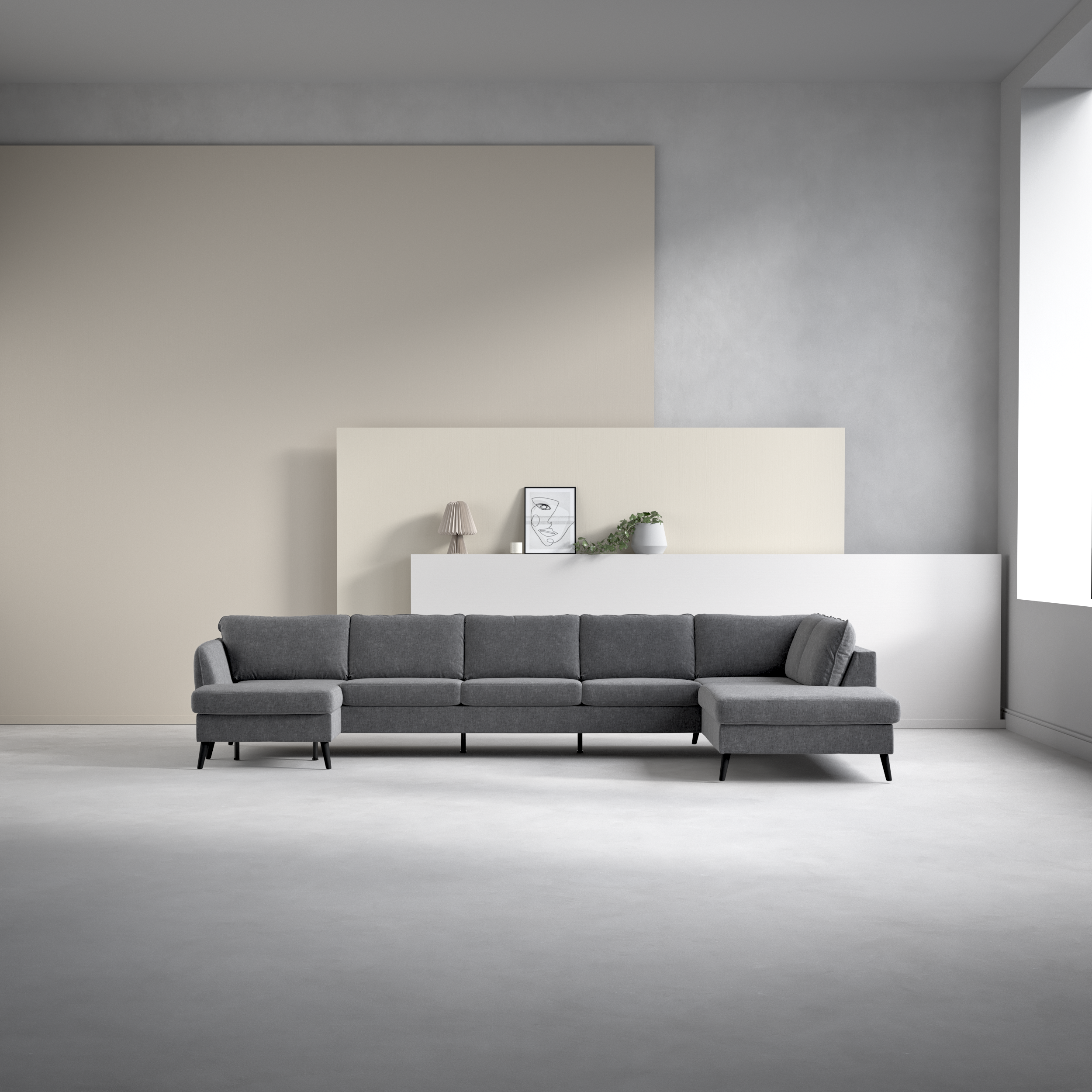 County - 4-sits soffa med schäslong vänster och divan höger - inspiration