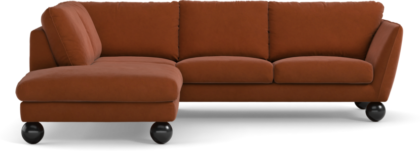 Madison Lux - 2-sits soffa med divan vänster - Röd