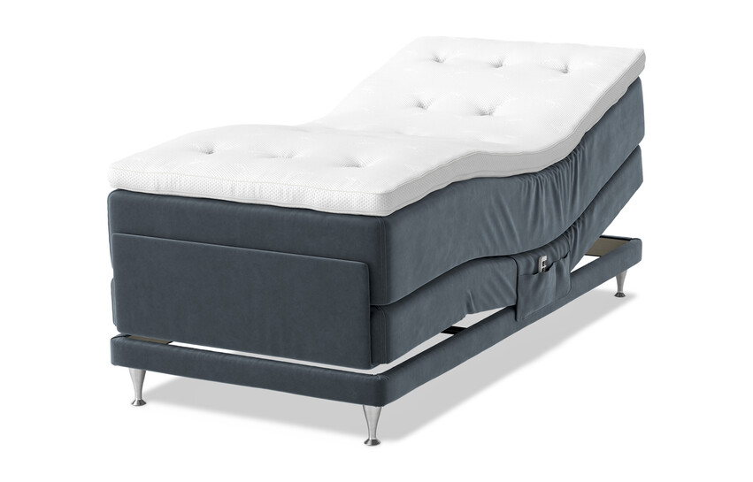 Dream Delux - Ställbar säng, enkelsäng med bäddmadrass Sleep Delux vit - Blå