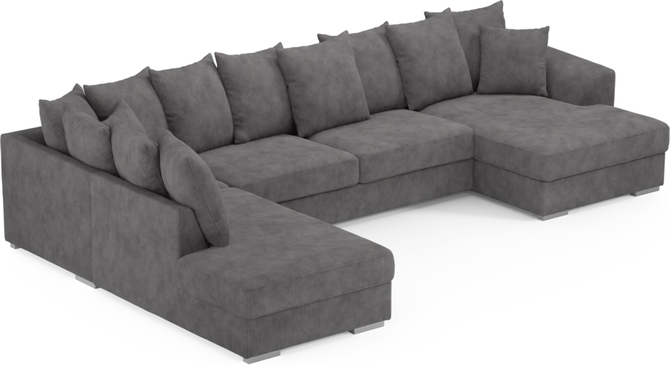 Town - 3-sits soffa med divan vänster och schäslong höger - Grå