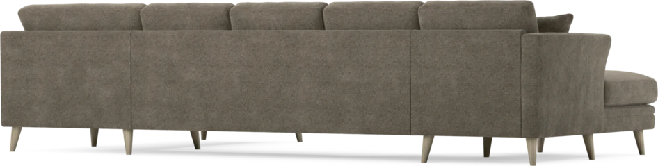 Eden - 3-sits soffa med schäslong vänster och divan höger - Brun