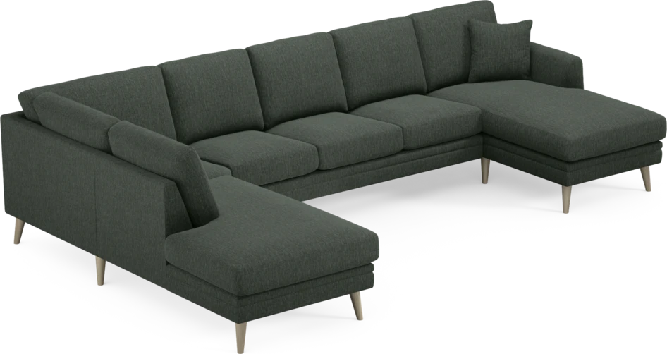Eden - 3-sits soffa med divan vänster och schäslong höger - Grön