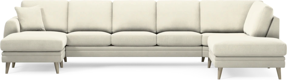 Eden - 3-sits soffa med schäslong vänster och divan höger - Vit