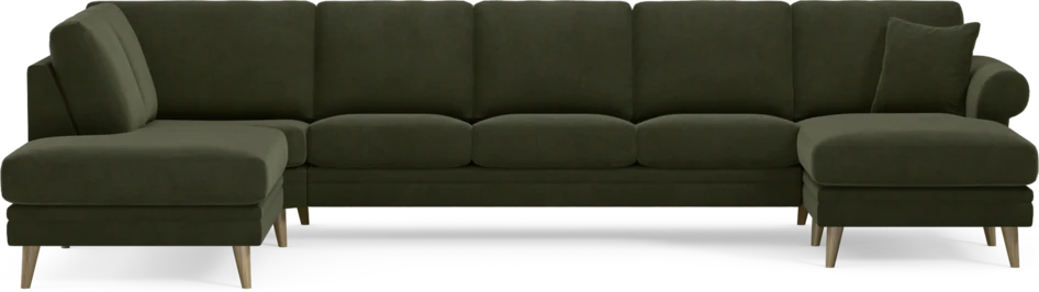 Eden - 3-sits soffa med divan vänster och schäslong höger - Grön