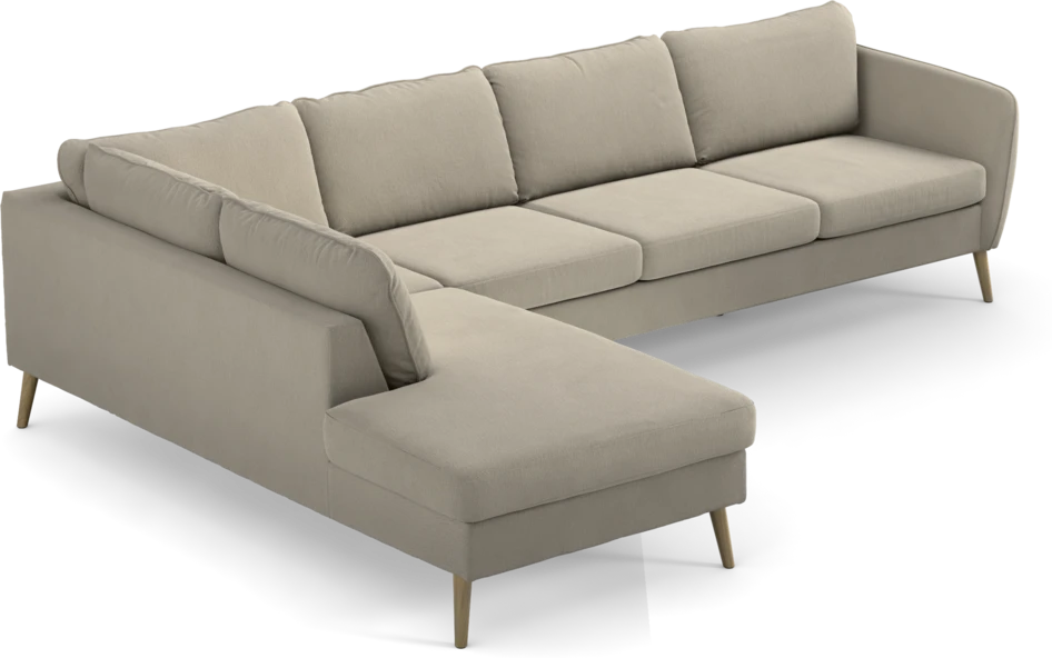 County - 3-sits soffa med divan vänster - Grå