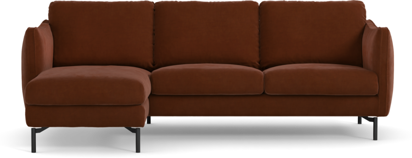 Madison Lux - 2-sits soffa med schäslong vänster - Orange