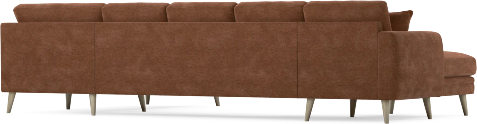 Eden - 3-sits soffa med schäslong vänster och divan höger - Orange