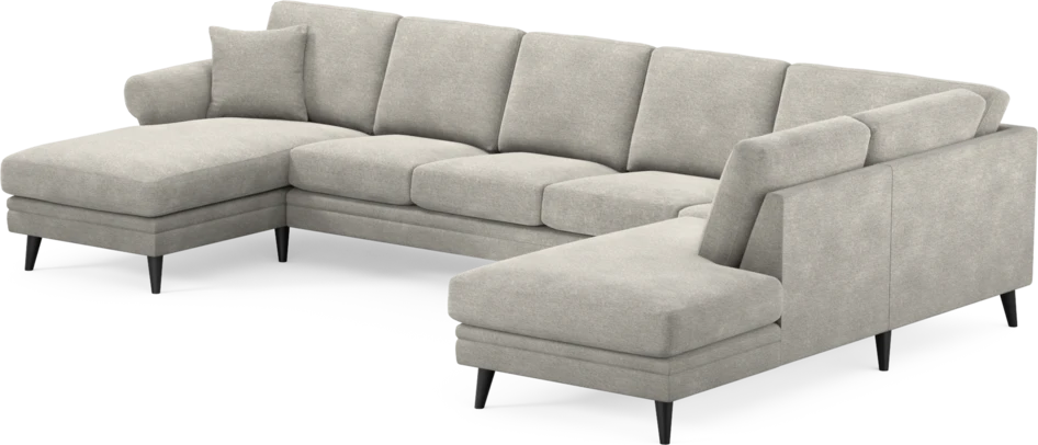 Eden - 3-sits soffa med schäslong vänster och divan höger - Grå