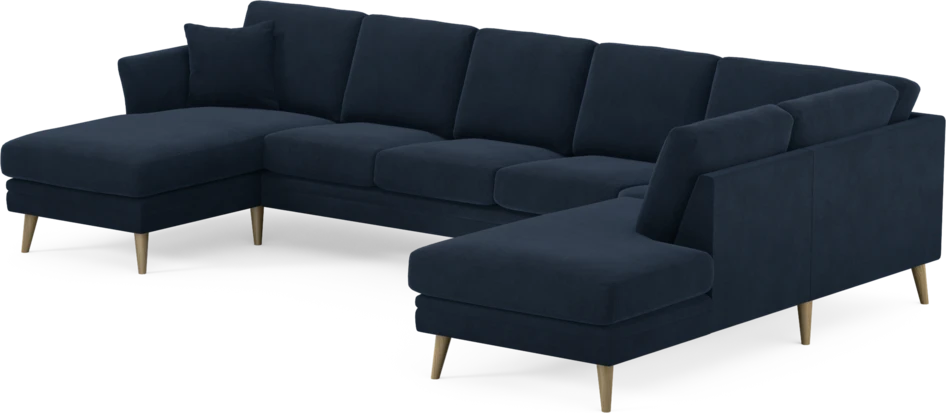 Eden - 3-sits soffa med schäslong vänster och divan höger - Blå