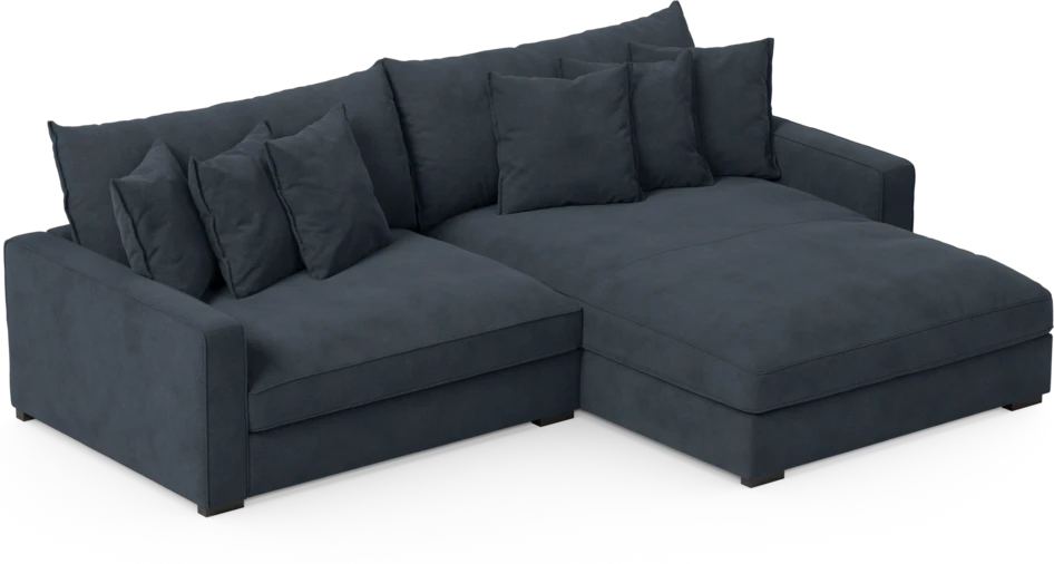 Rossi - 2-sits soffa med schäslong XL höger - Blå