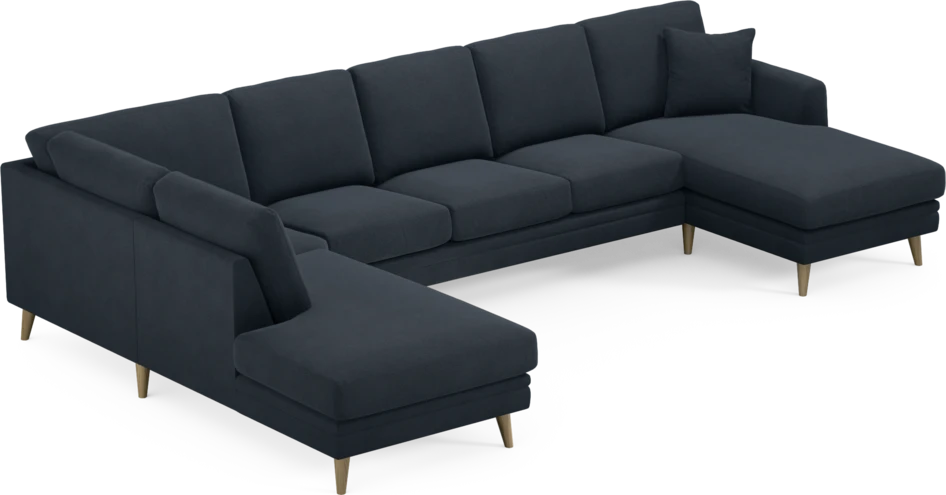Eden - 3-sits soffa med divan vänster och schäslong höger - Blå