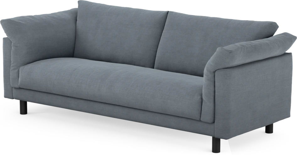 Cherrie - 3-sits soffa, hel dyna, fast klädsel - Blå