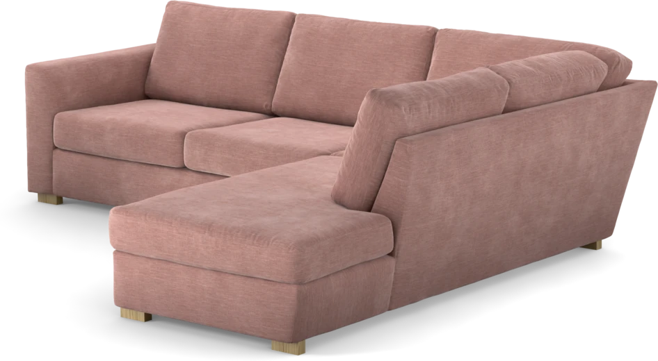 Friday - 2,5-sits soffa med divan höger - Rosa