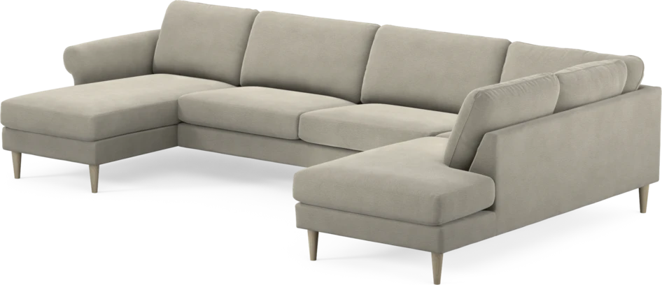 Bridge - 3-sits soffa med schäslong vänster och divan höger - Brun