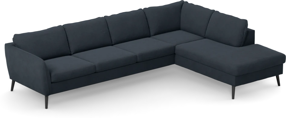 County - 3-sits soffa med divan höger - Blå